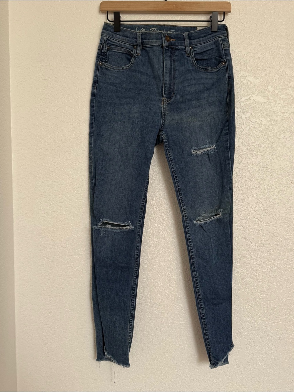 We The People High-Rise Distressed Straight Leg Jeans